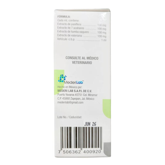 Gotas Natural Relaax Mederilab 30ml Antiestrés para Perro/Gato