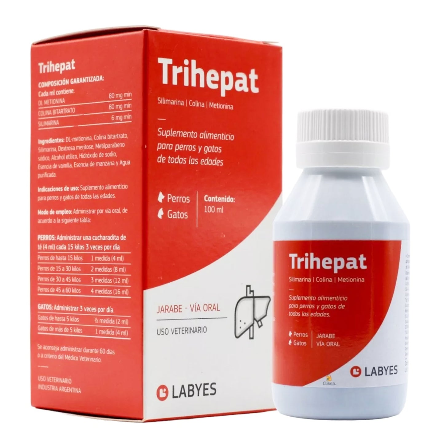 Jarabe Trihepat Labyes 100 ml Protector Hepático para Perro/Gato