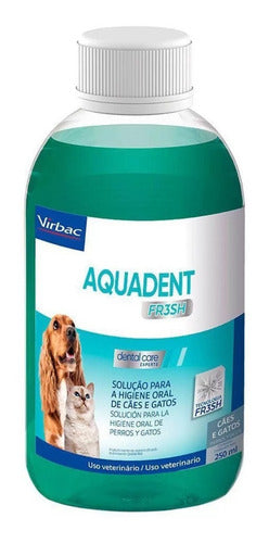 Aquadent Combate El Mal Aliento Y La Higiene De Perros Y Gatos - Sabor Virbac Sin Sabor