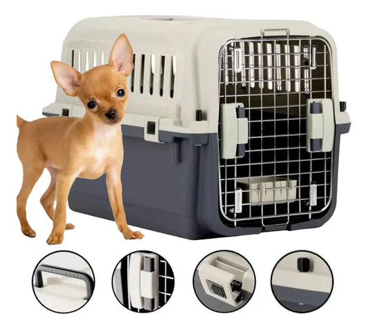 Jaula Transportadora Avion Perro Gato Reforzada Kennel Chica
