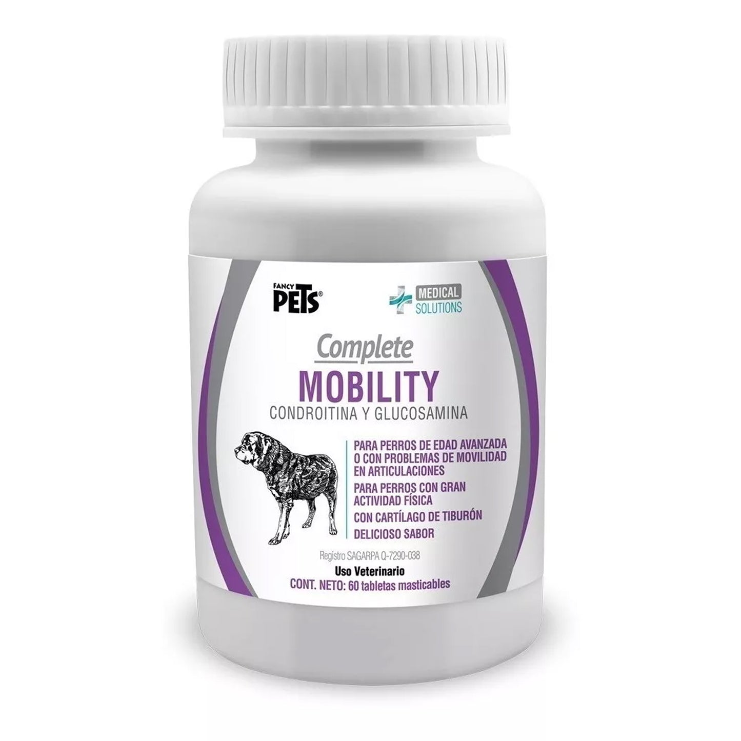 Complete Mobility Fancy Pets 60 Tabs Vitaminas Condroitina y Glucosamina p/Perros