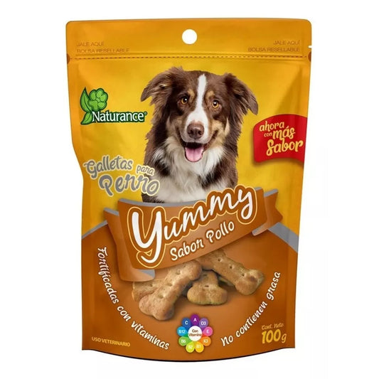 Bolsa de Galletas para Perro Yummy Naturance Sabor Pollo 100g