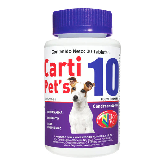 Frasco de Carti Pets 10 Nor Vet 30 Tabs Condroprotector para Perro