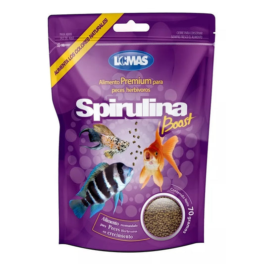 Bolsa de Alimento para Peces Spirulina Boost Herbíboros Lomas 70g 