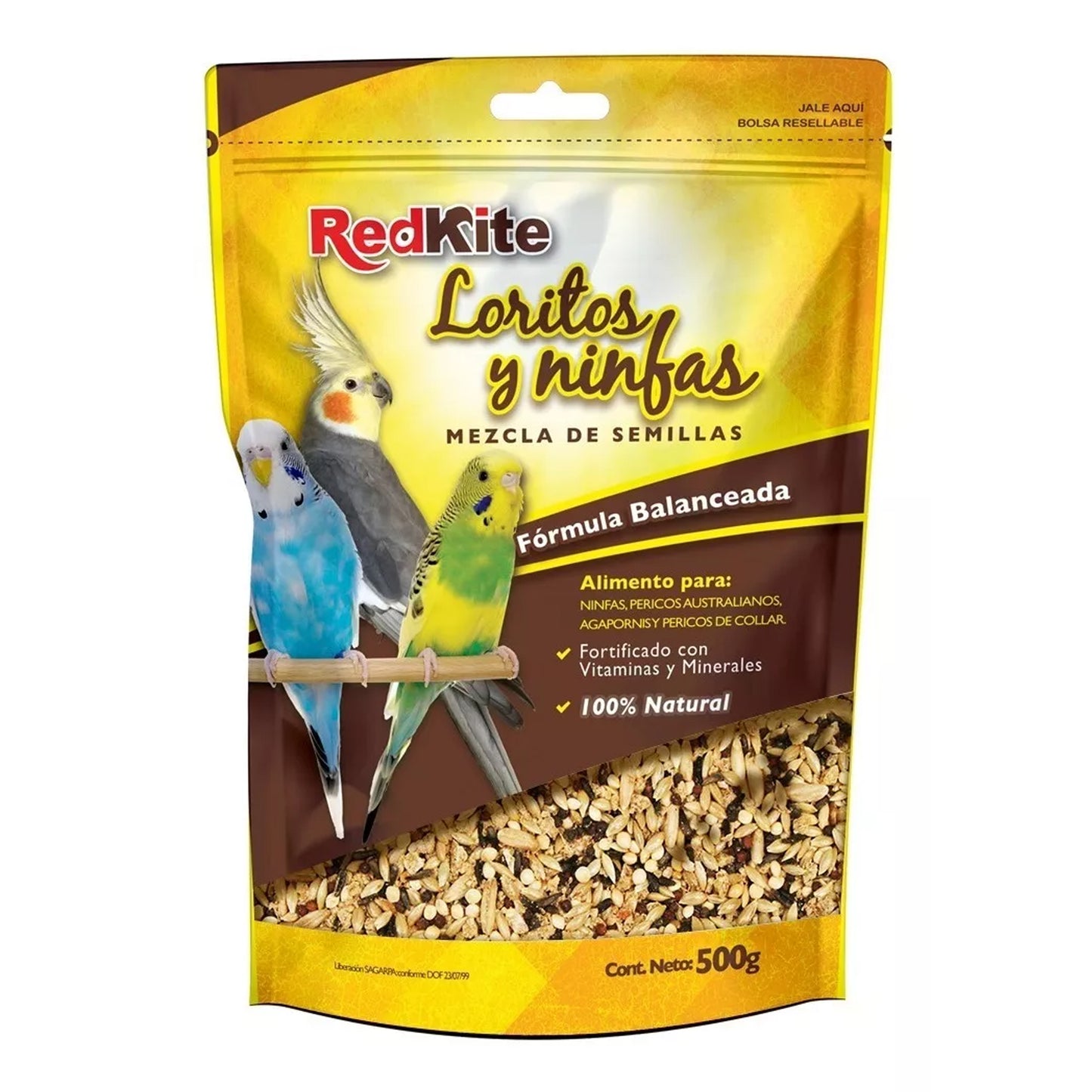 Bolsa de Alimento para Loros y Ninfas Mezcla De Semillas Red Kite 500g