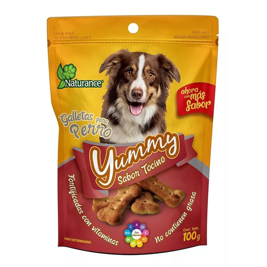 Bolsa de Galletas para Perro Cachoro Sabor Tocino Naturance Yummy 100g 