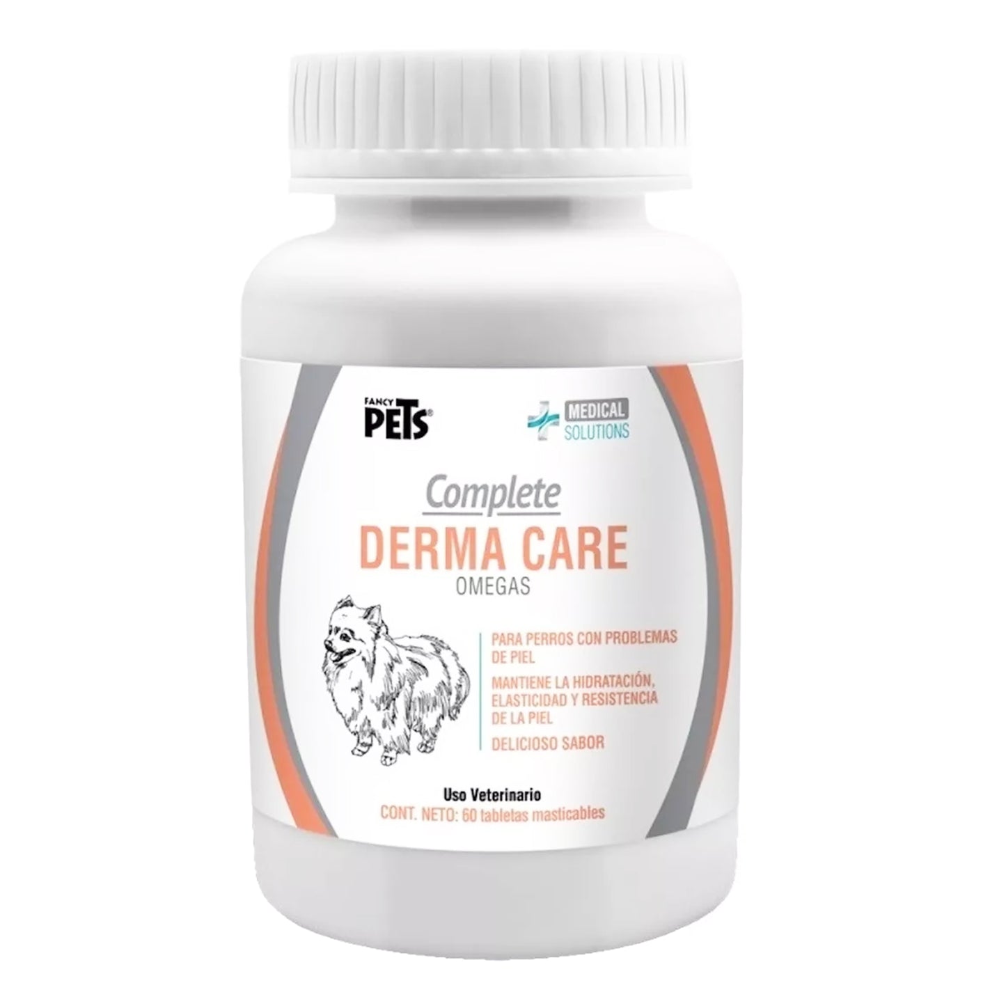 Bote Complete Derma Care Fancy Pets 60 Tabs Hidratacion Piel/Pelaje para Perro