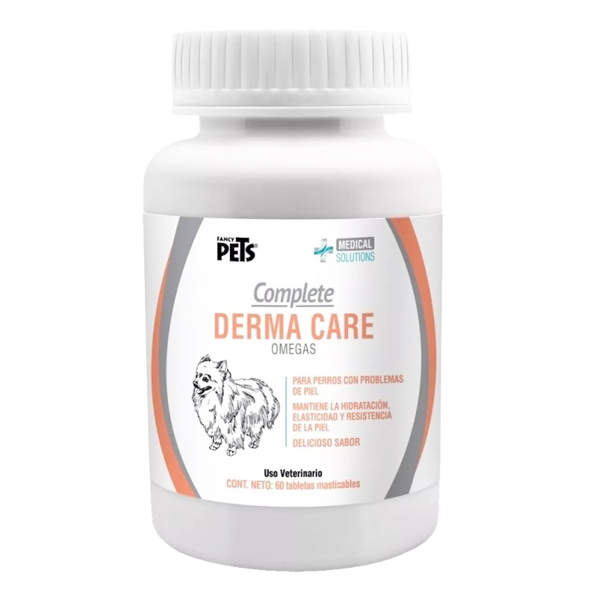 Bote Complete Derma Care Fancy Pets 60 Tabs Hidratacion Piel/Pelaje para Perro