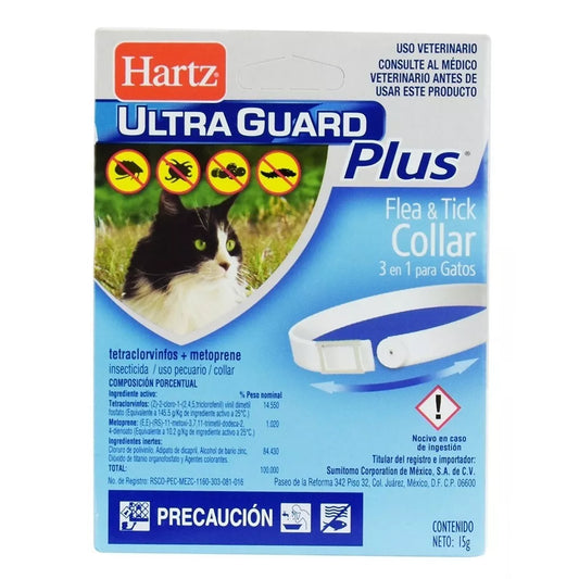 Collar Antipulgas para Gatos 3en1 Hartz con Duración 7 Meses
