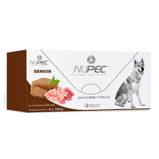 Latas de Alimento Humedo para Perro Senior Nupec 100g 4 piezas