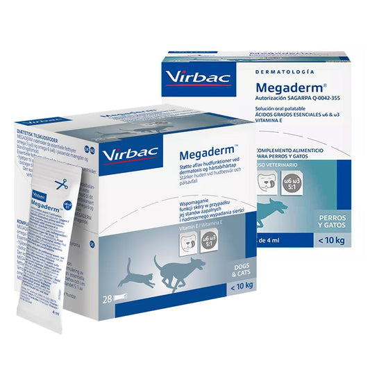 Caja de Megaderm Virbac 28 sobres Acidos Grasos Esenciales Liquidos