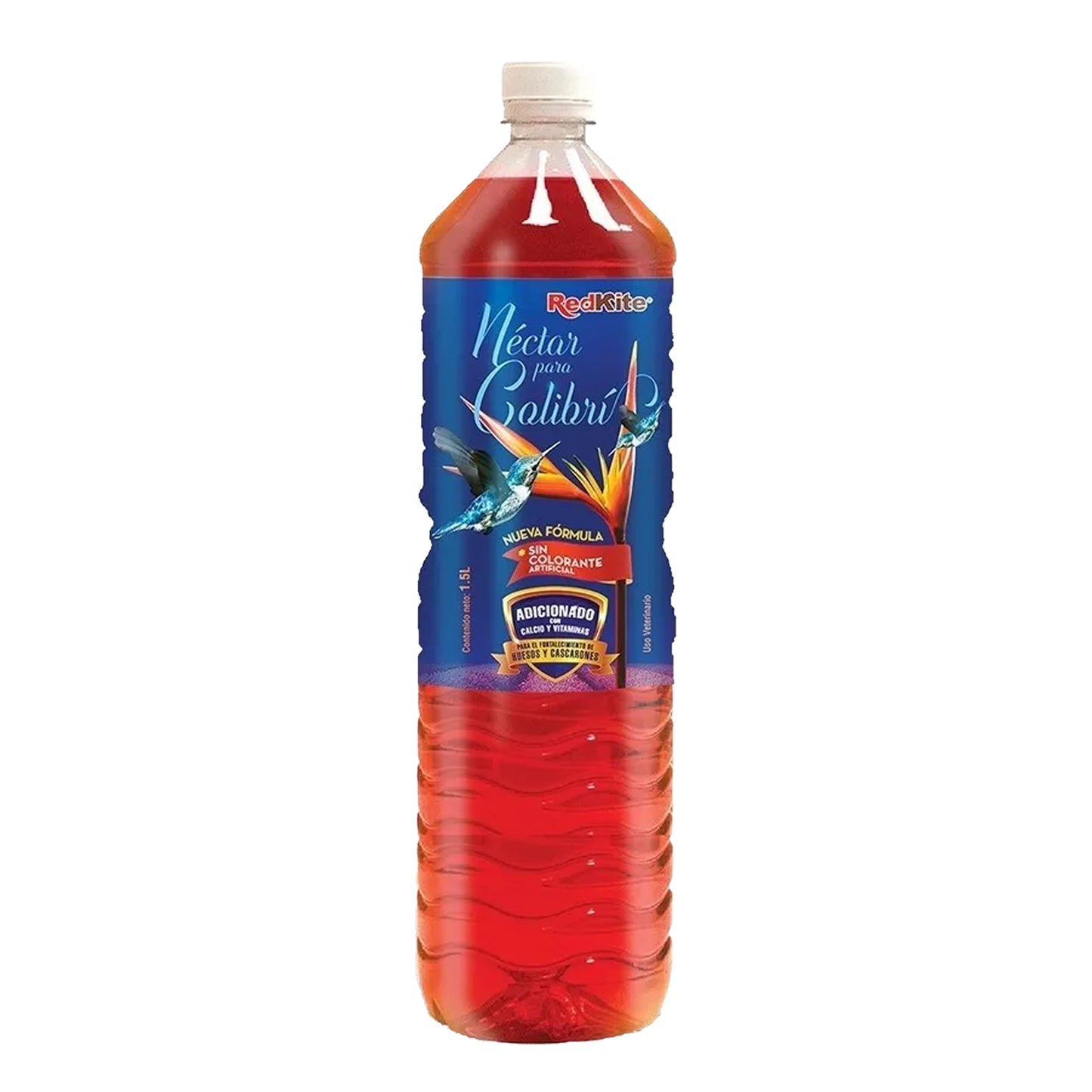 Bote de Nectar Rojo para Colibri Natural sin Colorante Red Kite 1.5L