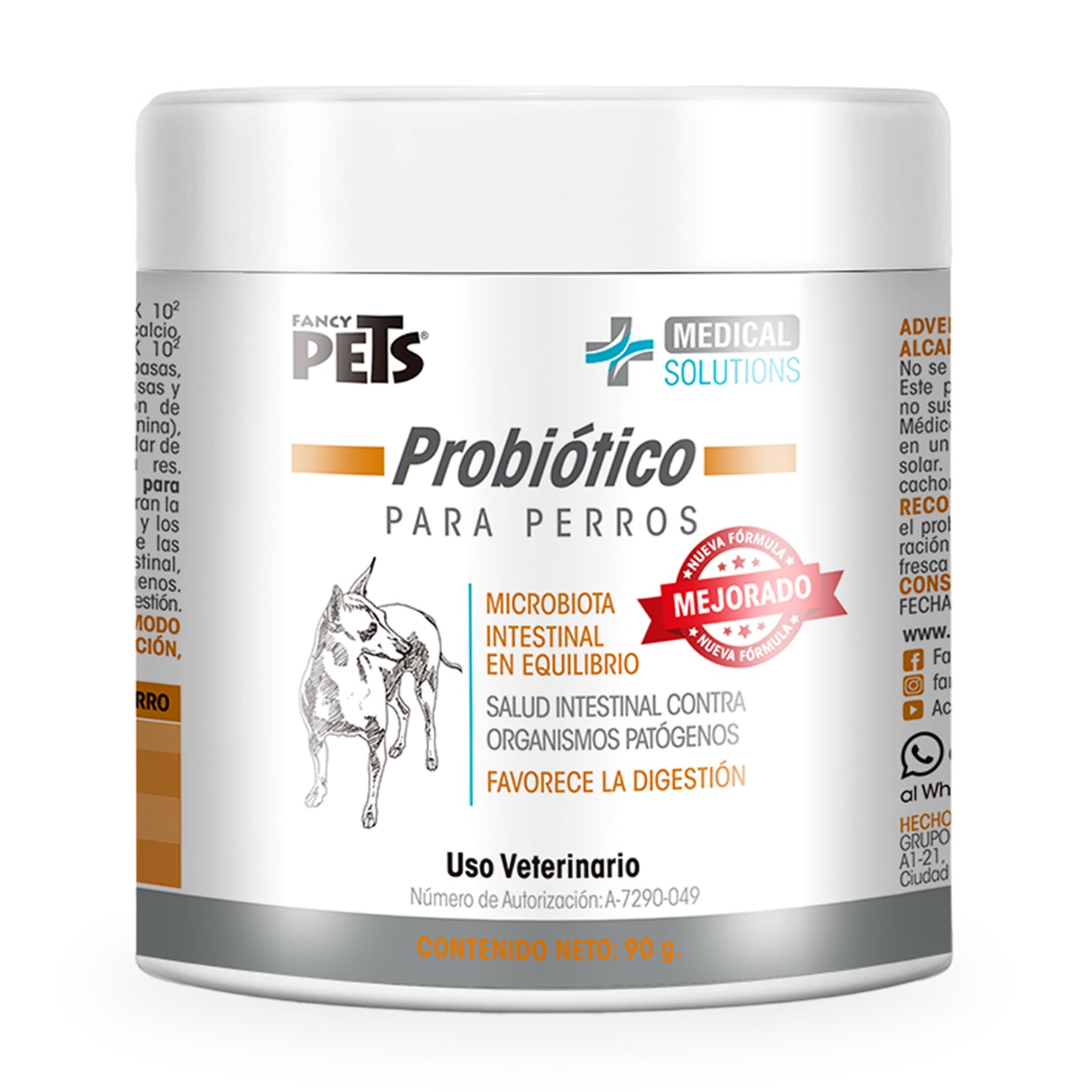 Bote de Probioticos en polvo para Perros Fancy Pets 90g