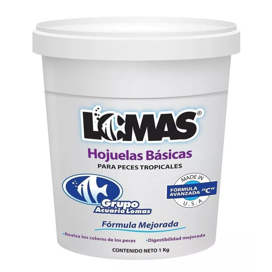 Bote de Hojuelas Básicas Alimento para Peces Lomas 1kg