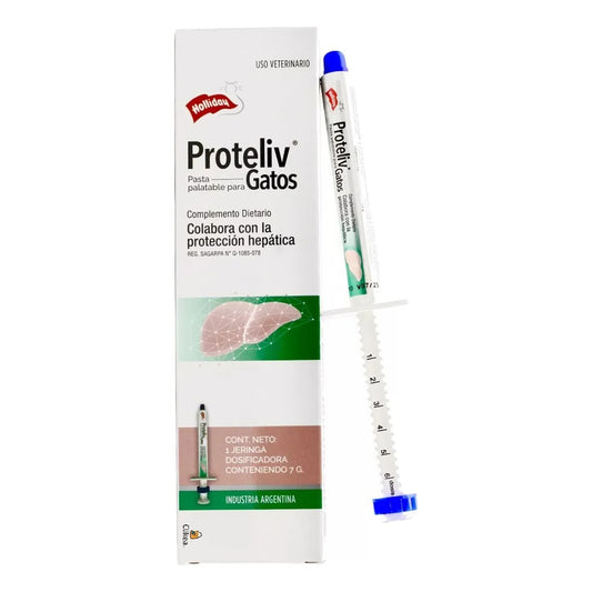 Tubo Proteliv Gatos Holliday 7g - Protector Hepático en Jeringa