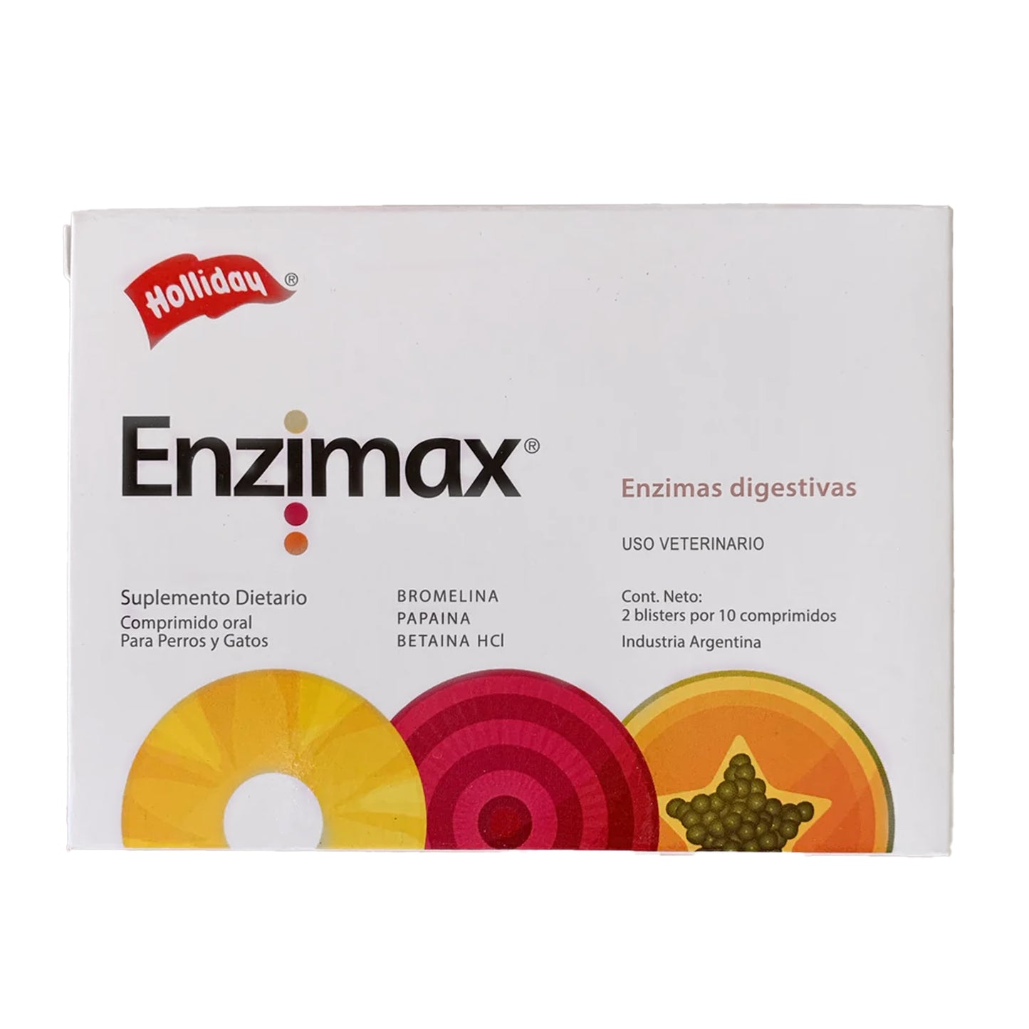 Caja de Enzimax Holliday 20 Tabs Enzimas Digestivas Perro/Gato