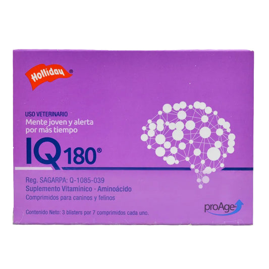 Caja de IQ 180 Holliday 21 Tabs Suplemento vitamínico Aminoácido para Perros