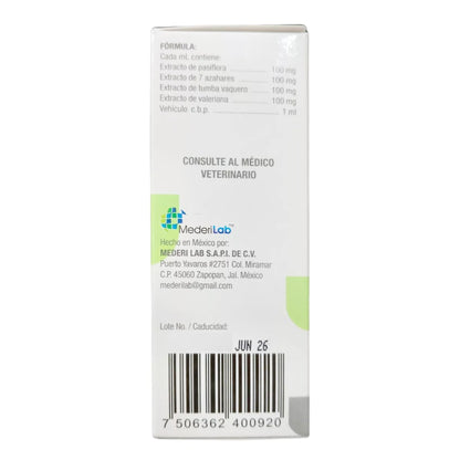 Gotas Natural Relaax Mederilab 30ml Antiestrés para Perro/Gato