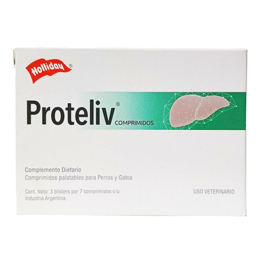 Caja de Proteliv Complemento 21 Tabs Holliday Protector hepático para Perro/Gato
