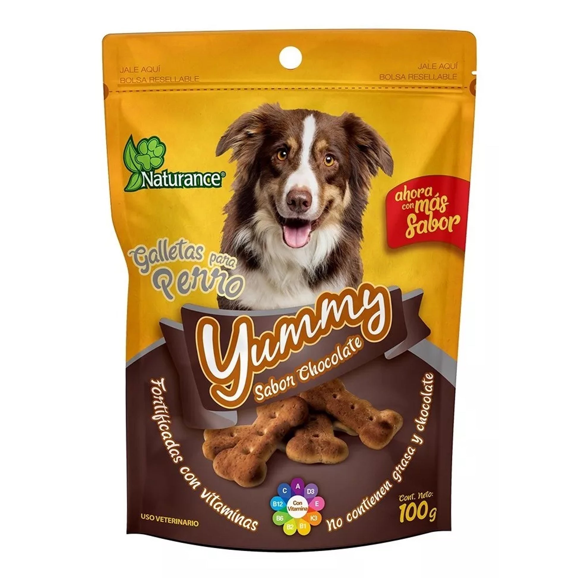 Bolsa de Galletas para Perro Yummy Naturance 100g Sabor Chocolate