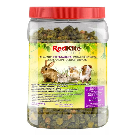 Bote de Alimento para Conejo Cuyo Jerbo Chinchillas Red Kite 800g 
