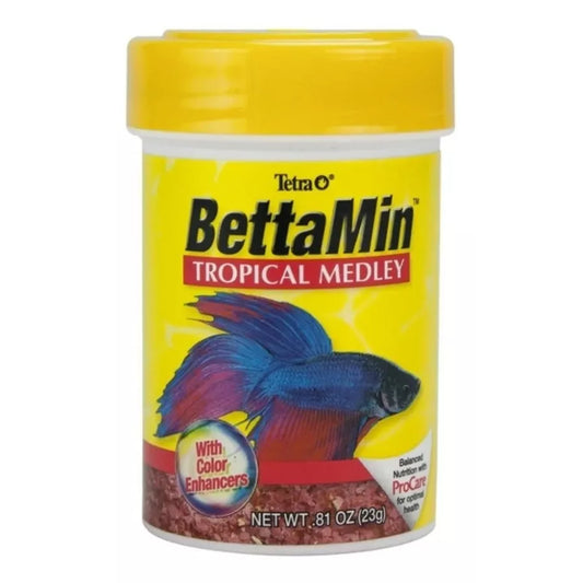 Frasco de Alimento Potenciador de Color para Pez Beta Tetra Bettamin 23g